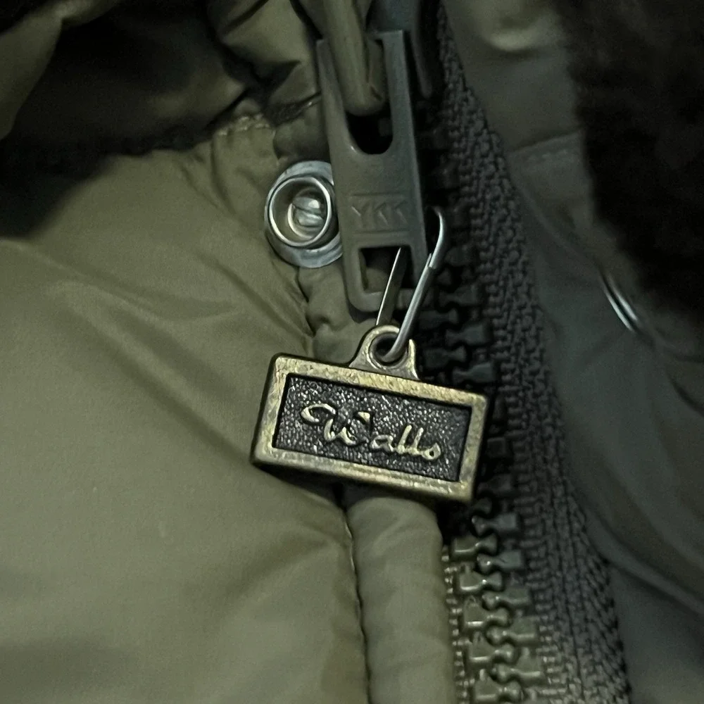 Vtg Walls Blizzard Pruf Insulated Puffer Jacket Beige Mens XLT Faux Fur - Picture 11 of 11